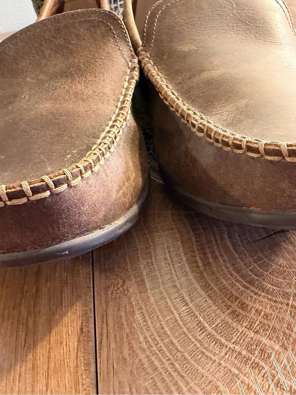 Men’s Frye & Co. Drivers/Loafers Natural Brown Leather Oiled 9.5 M